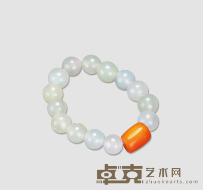明 玉髓老蜜蜡佛珠手串 珠直径14cm