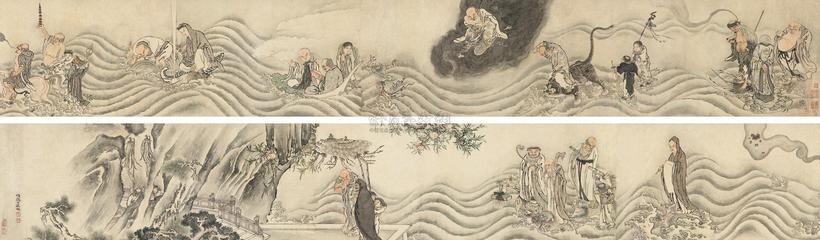 吴彬 （款） 罗汉图卷 手卷