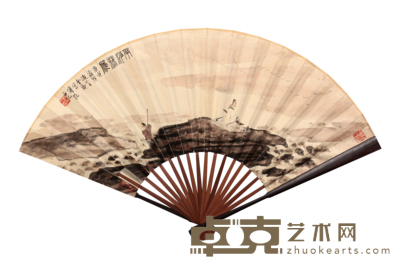 傅抱石 山水成扇 18×49