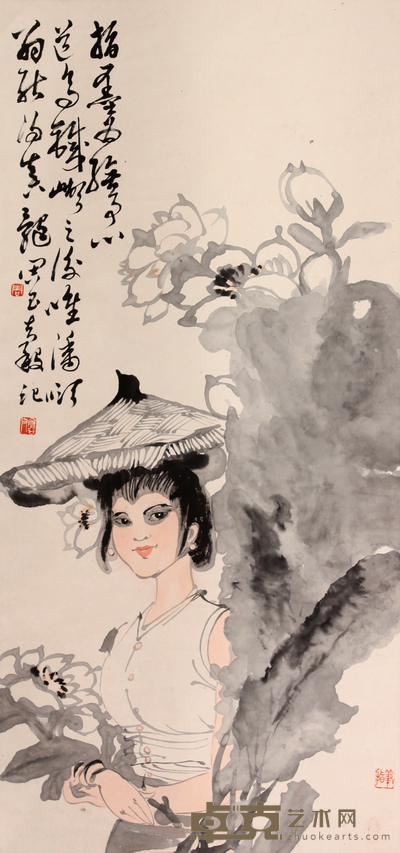 周昌谷 人物立轴 96×44