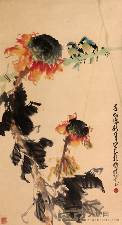 赵少昂 花鸟立轴 47×29