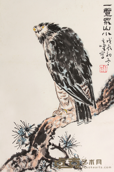 孙其峰 鹰立轴 68×45