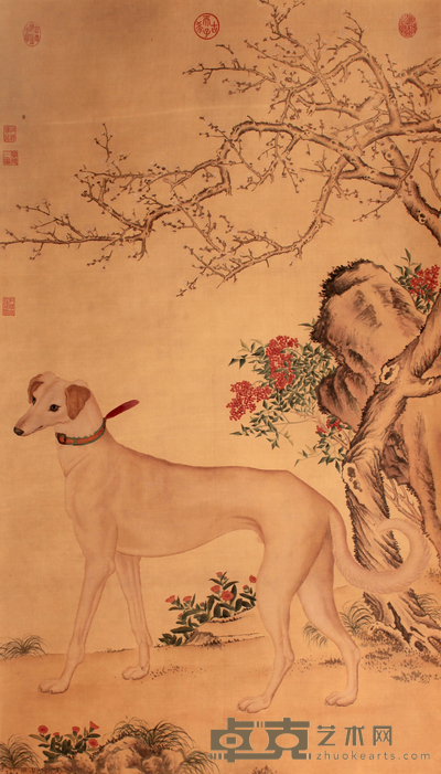 佚 名 狗立轴 135×77