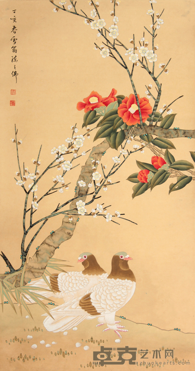 陈之佛 花鸟立轴 90×48