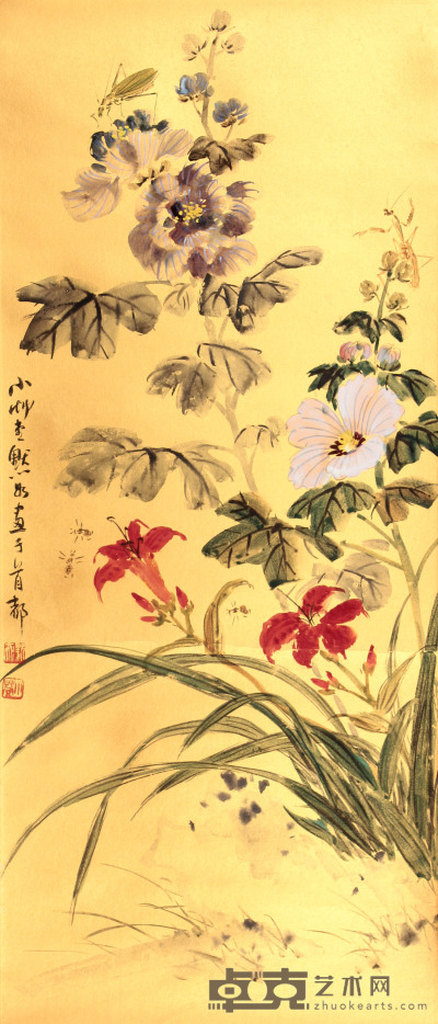 金默如 花卉立轴 87×37
