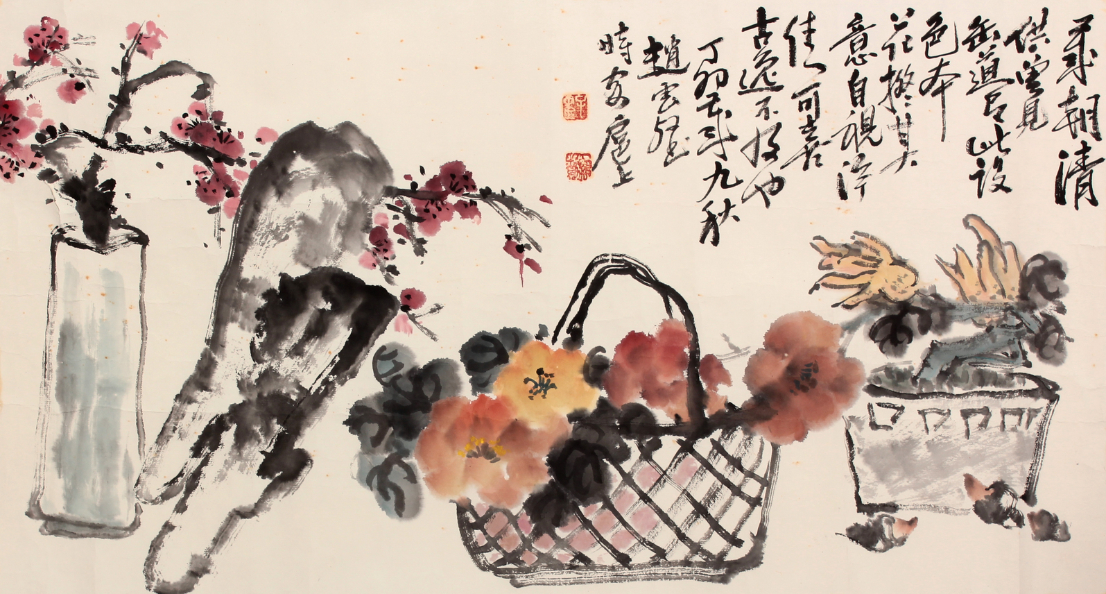 赵云壑 花卉镜片