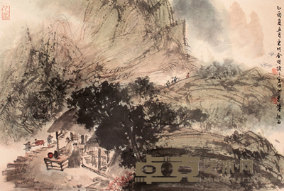 傅抱石 山水立轴 40×59