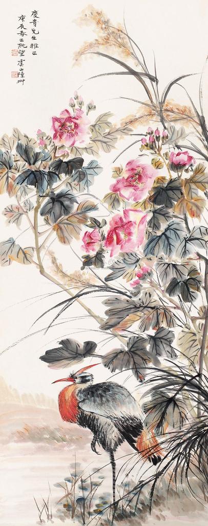 陆抑非 花鸟 立轴