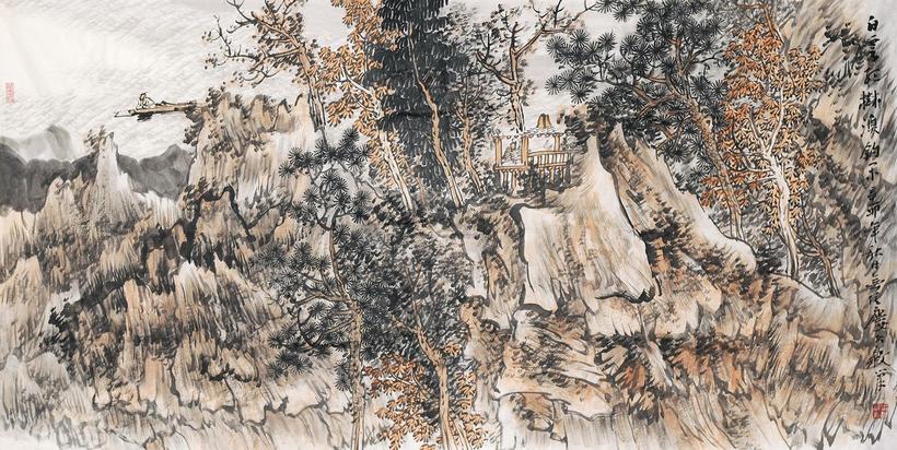谢冰毅 山水 镜心