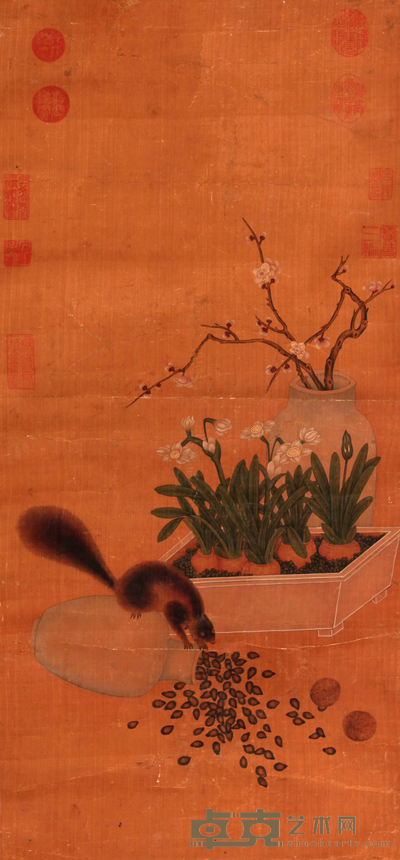 佚 名 鼠趣图镜片 75×35