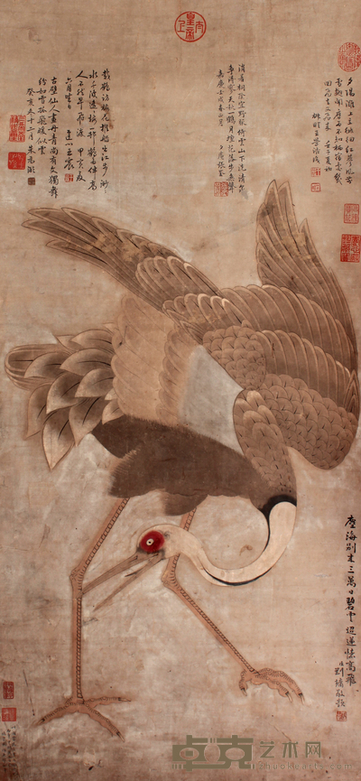 佚 名 鹤立轴 115×51