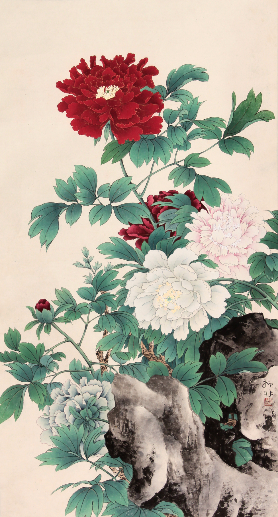 陆抑非 花卉立轴