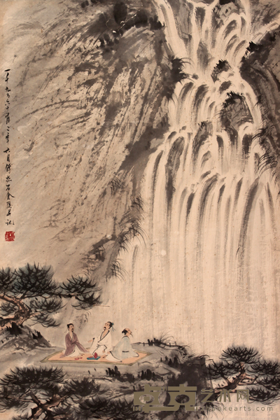 傅抱石 山水立轴 66×44