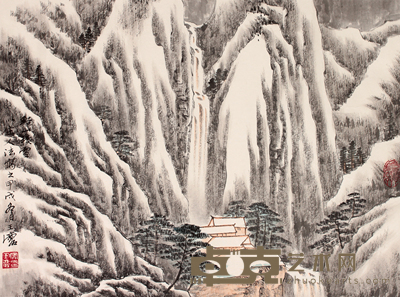 宋玉麟 山水镜片 30×41