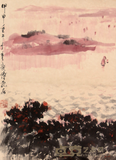 傅抱石 山水立轴 31×22