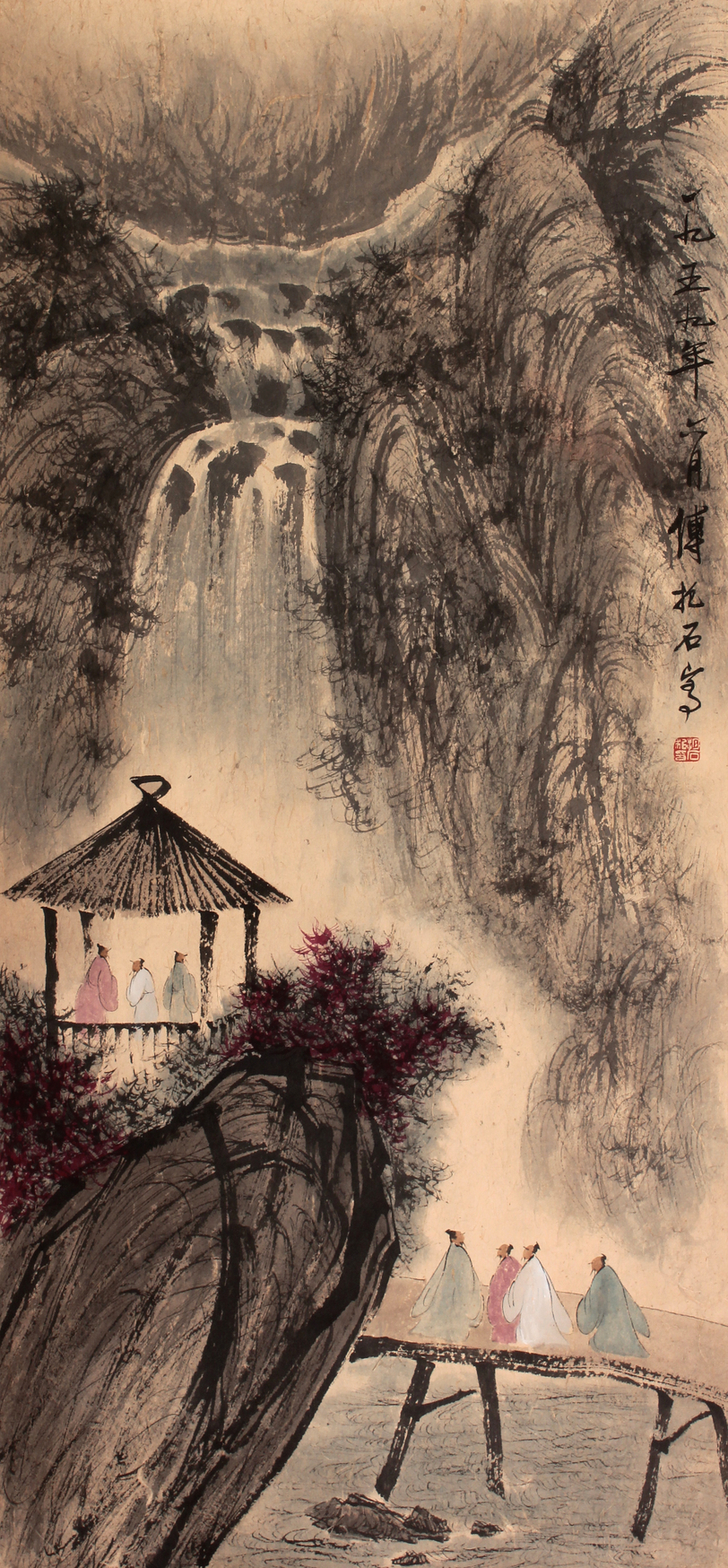 傅抱石 山水立轴