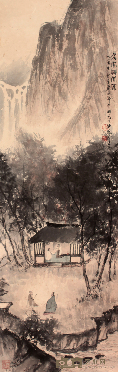 傅抱石 山水立轴 99×33