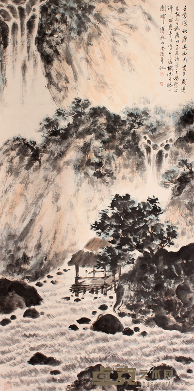 傅抱石 山水立轴 136×68