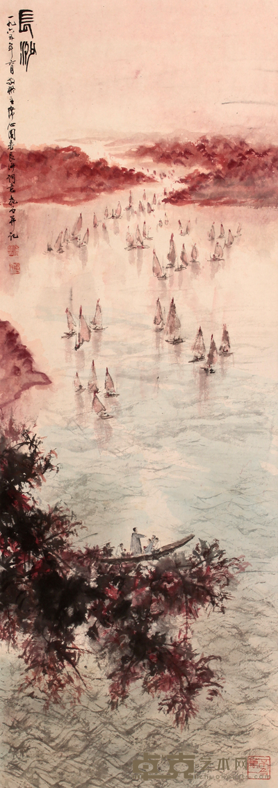 傅抱石 山水立轴 88×31