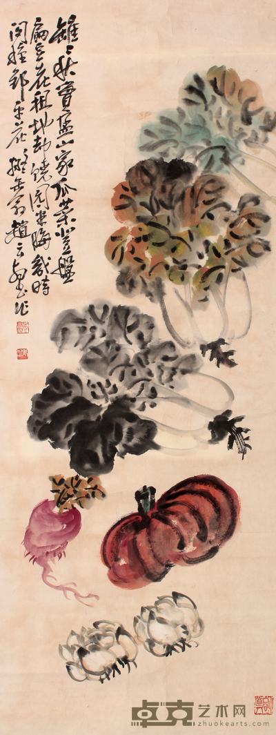 赵云壑 蔬果镜片 93×36