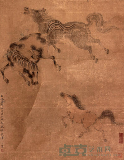 赵子昂 天马图立轴 55×42