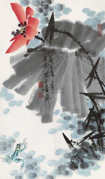 米景扬 红荷 镜心