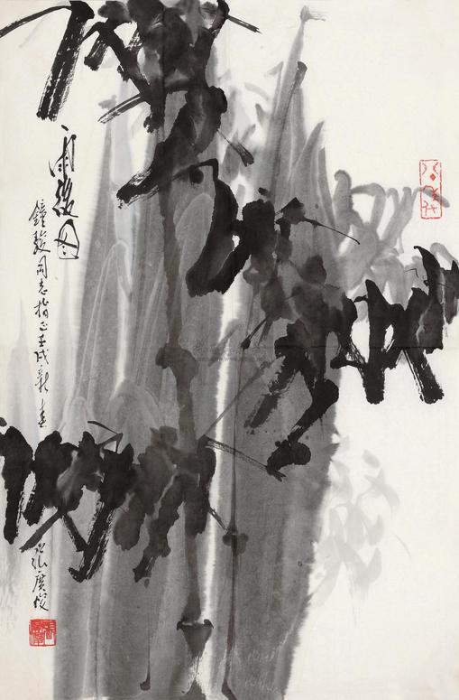 张广俊 墨竹 镜心