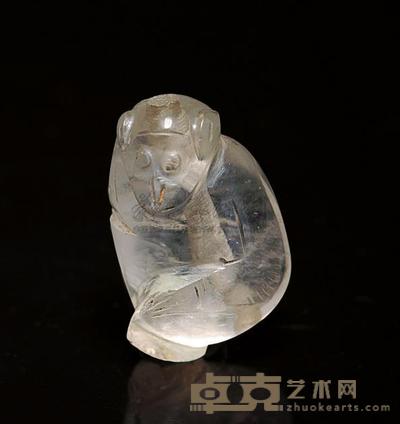 清 水晶猕猴挂件(通天眼) 长3.5cm