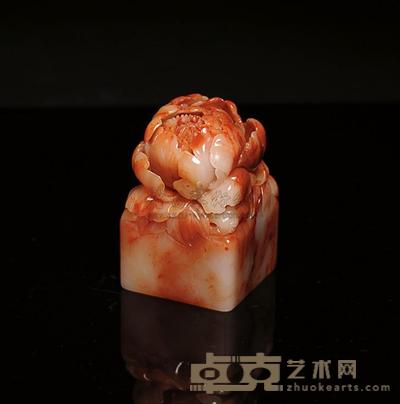 花开富贵芙蓉晶方章 长3.8cm;宽3.8cm