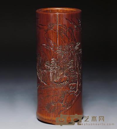 竹雕笔筒 长11.5cm；宽4.5cm