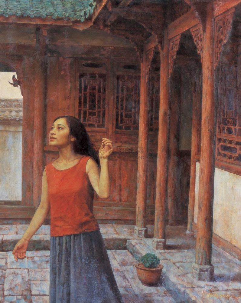 王海鸥 1995年作 一只蝴蝶 100×80cm