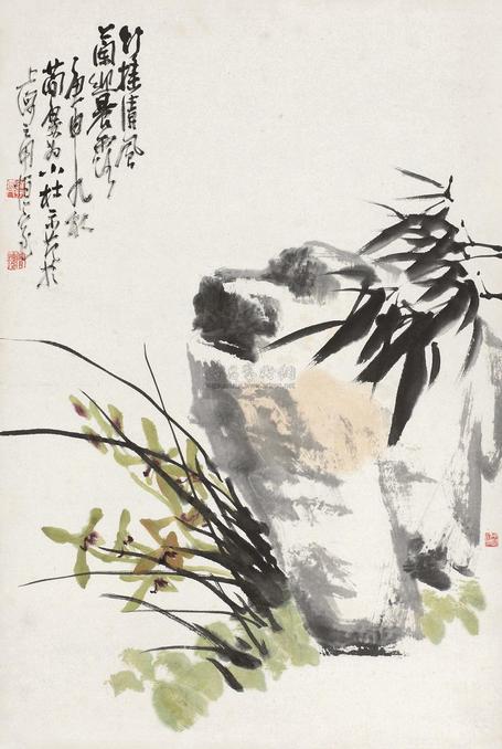 曹简楼 三清图 轴