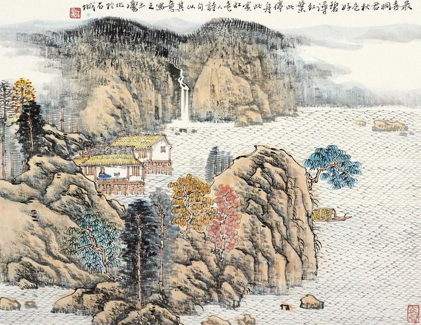 宋玉麟 桐君秋色 镜心