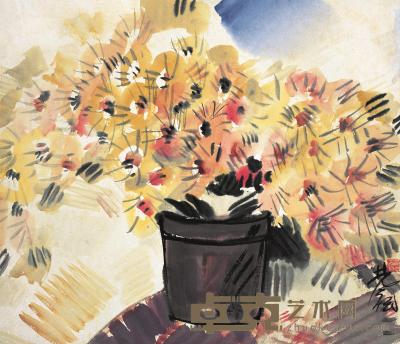 林风眠 花卉 镜片 56.5×65.5cm