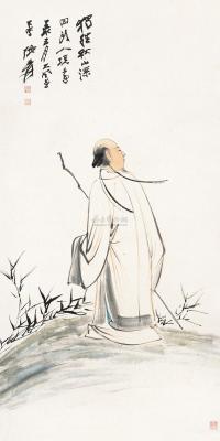 张大千 丁亥（1947年）作 高仕图 镜片