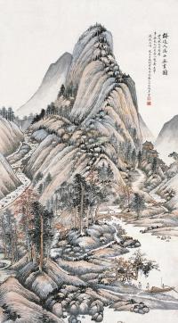 吴琴木 壬戌（1922年）作 溪山无尽图 立轴