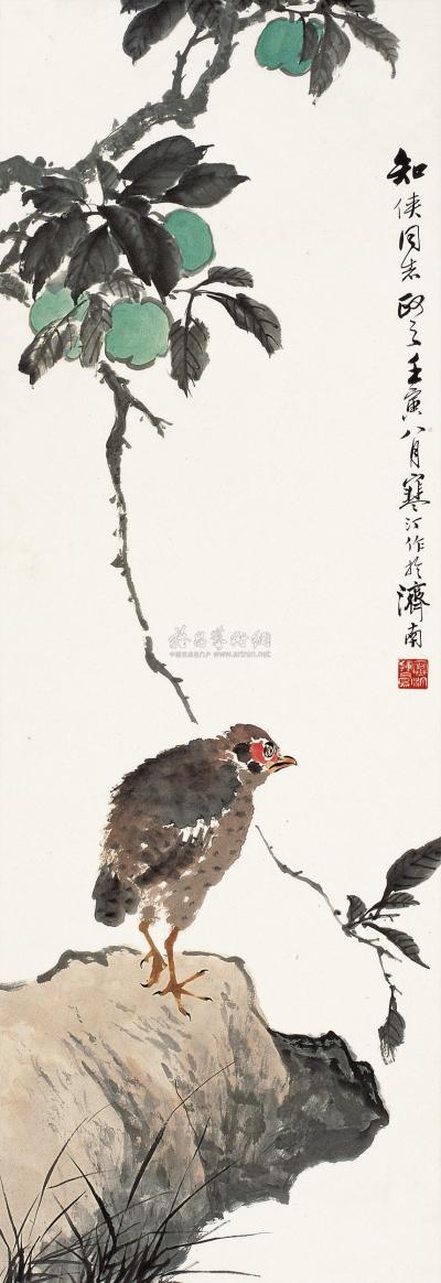 江寒汀 壬寅（1962年）作 花鸟 立轴