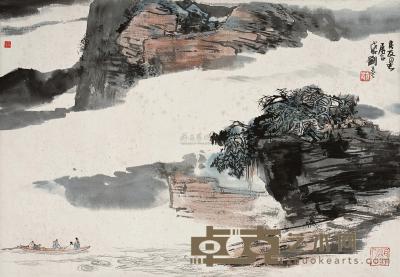 刘旦宅 戊辰（1988年）作 赤壁图 镜片 52.5×75cm