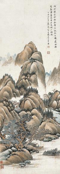 楼辛壶 丁卯（1927年）作 湖水青山 立轴