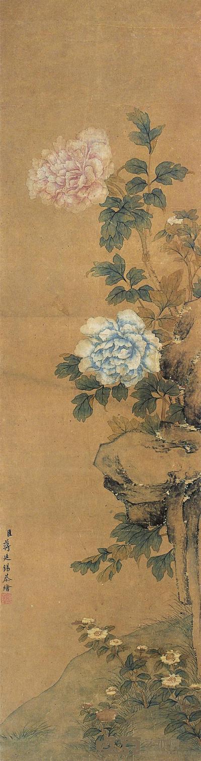 蒋廷锡 花卉 立轴 114×30.5cm
