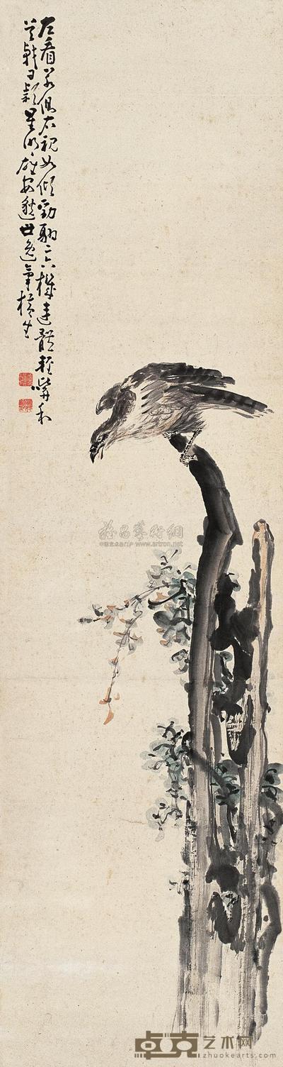 黄慎 雄鹰 立轴 196×54cm