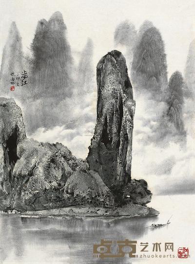 冯霖章 1987年作 漓江 镜心 45×33cm