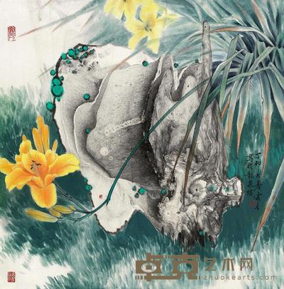 冯霖章 1987年作 花卉 镜心 66×66cm