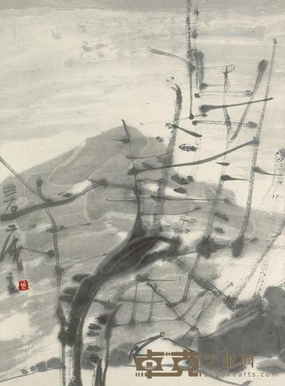 曾宓 山间小景 镜心 45×33cm