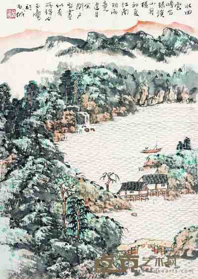 宋玉麟 水回云峰 镜片 22.5×32cm