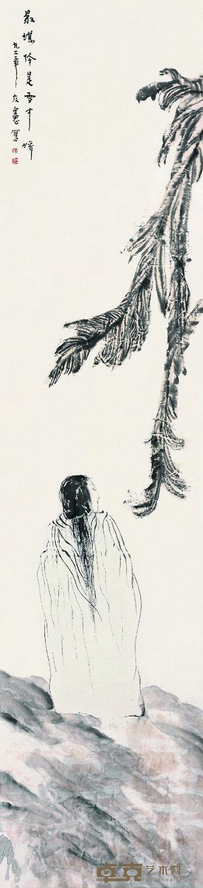 张友宪 雪中娇 镜心 229.5×53cm