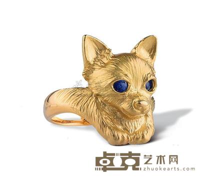 18K金镶蓝宝戒指——“爱犬奇瓦瓦”