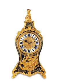 十八世纪法国 铜鎏金木壳玳瑁布勒钟