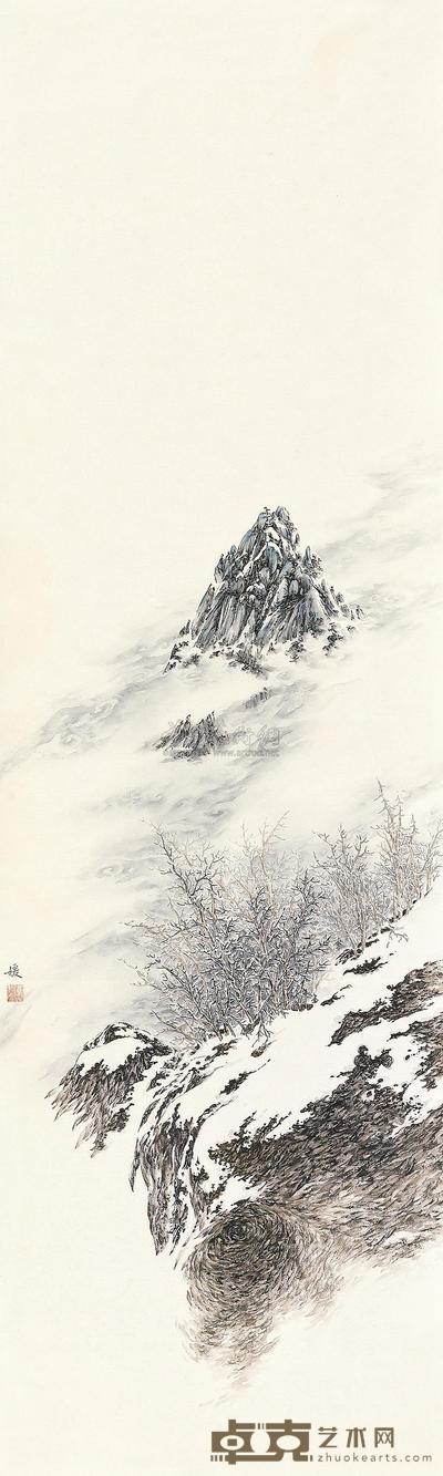 姚媛 万山寒遍 镜心 135×41cm