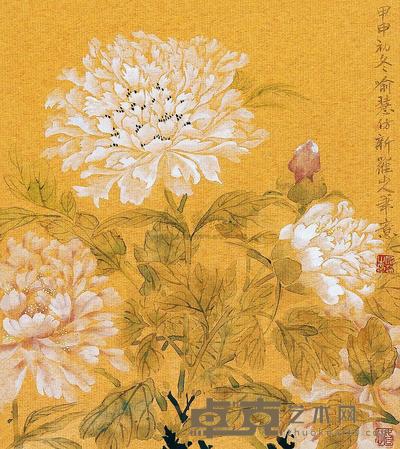 喻慧 花开富贵图 镜心 27×24.5cm